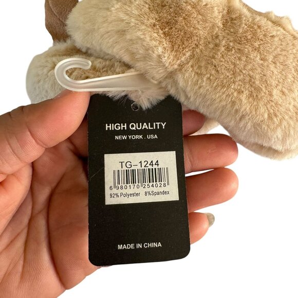 NWT!! Tian Womens Faux Fur Tan Winter Gloves Size M - Picture 5 of 6